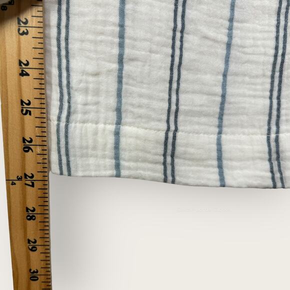 Madewell Untailored Wide-Leg Crop Pant | XXS | White Blue Striped Summer Pants - Picture 8 of 14